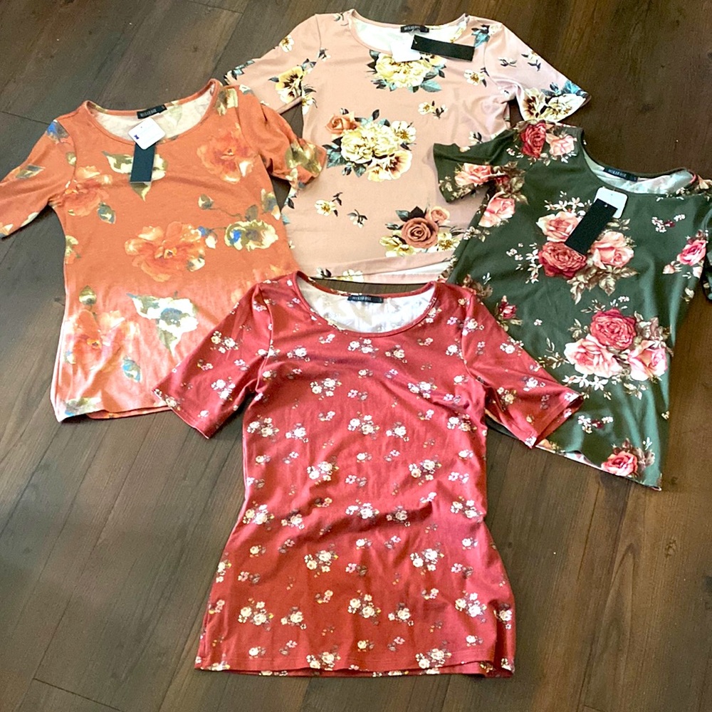 Mikarose Small Modest Floral Tees